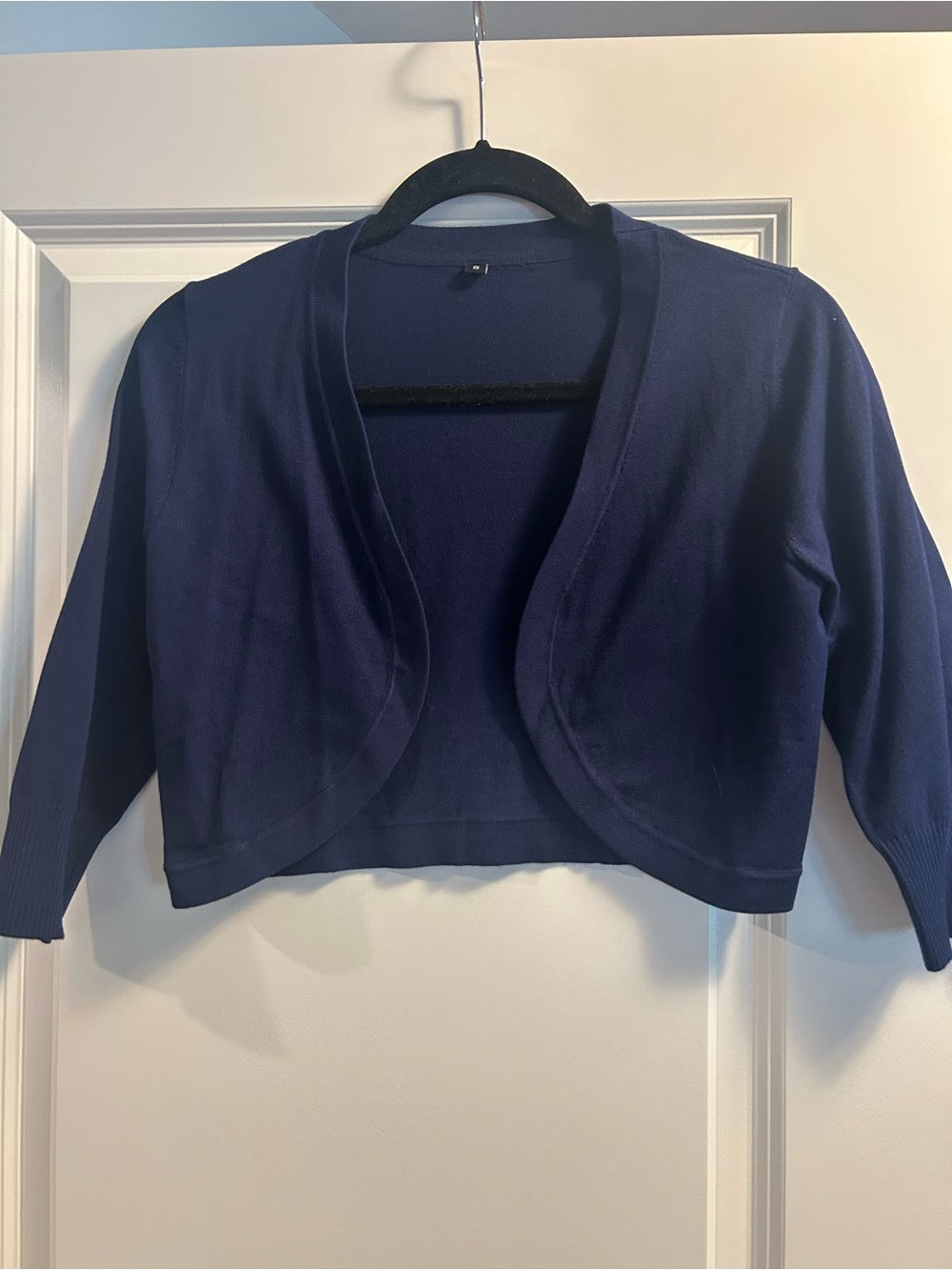 Navy Open-Front Women's Bolero Shrug Sweater